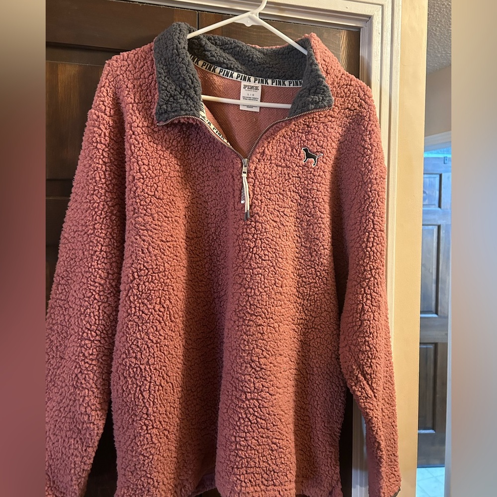 pink victoria’s secret pullover